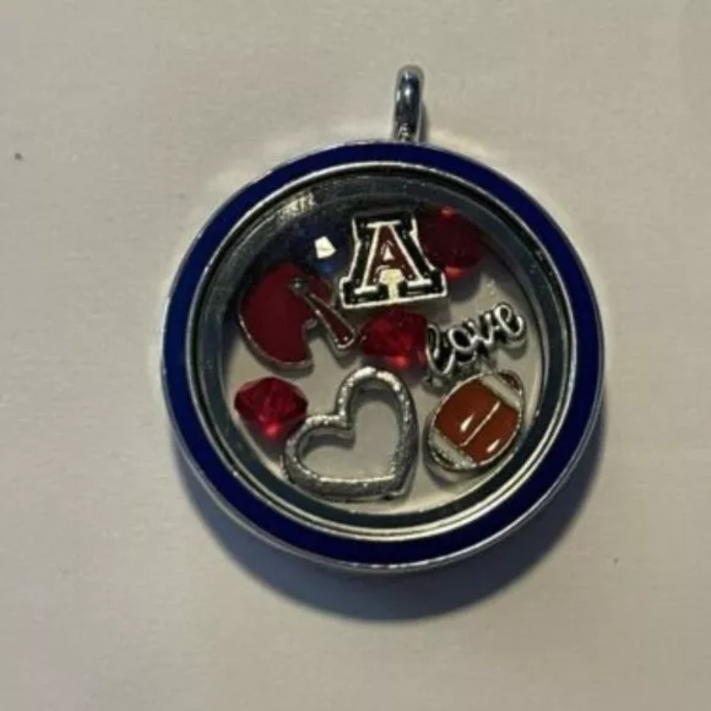 Arizona Wildcats Ncaa Memory Charm Locket W/ 22 In Chain New
